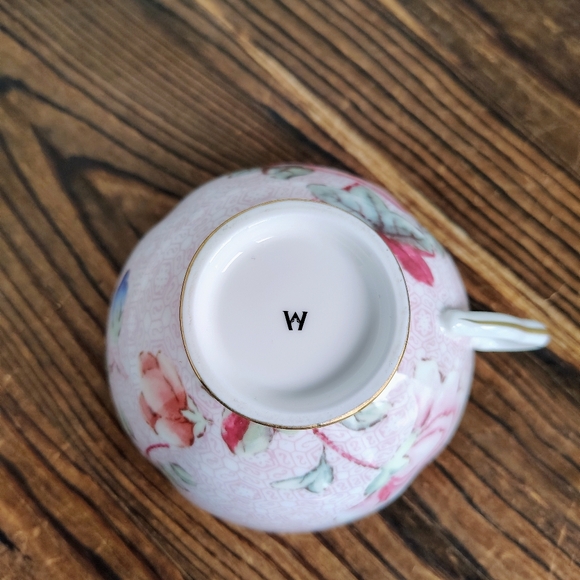 Wedgwood Pink Cuckoo Teacup and Saucer Bone China England Tricket Dish Tea Party - Picture 10 of 17